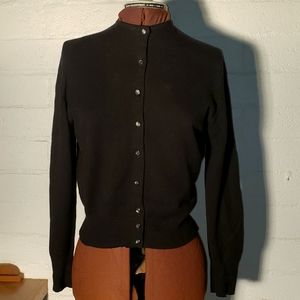 Vintage long sleeved black soft button sweater